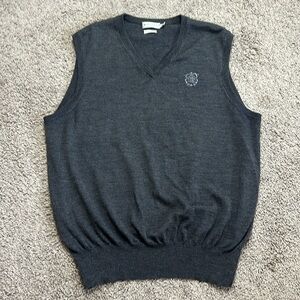 Peter Millar Men’s 100% Merino Wool Gray Sweater Vest V-Neck Size L